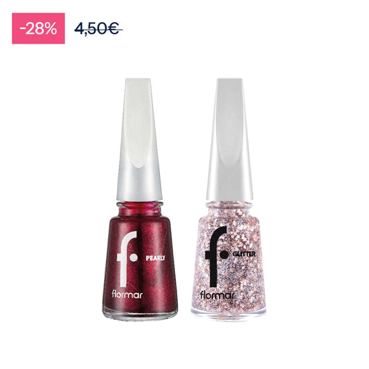 2X GLITTER, PEARLY NAIL ENAMEL